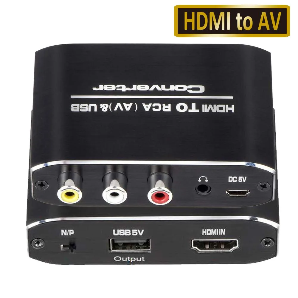 ESTONE ESTONE HDMI to 3RCA CVBS Converter with 3.5 mm Audio Black — product photo