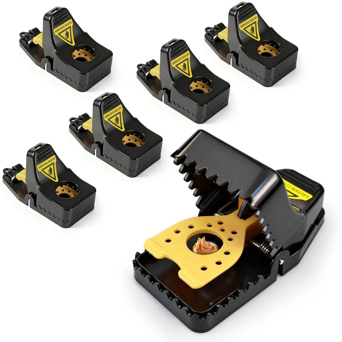  NO ISM-M610S-6PC 6-Pack Mouse Traps, Plastic, Black/Yellow — product photo