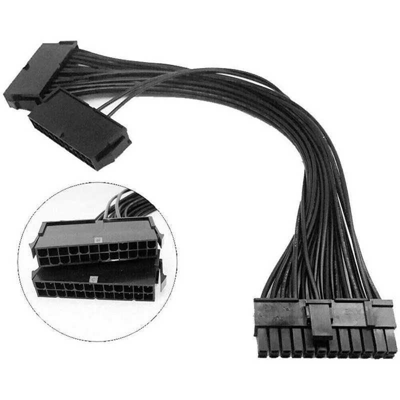 HANNORD HANNORD 24-pin ATX dual PSU power extension cord 30cm black — product photo