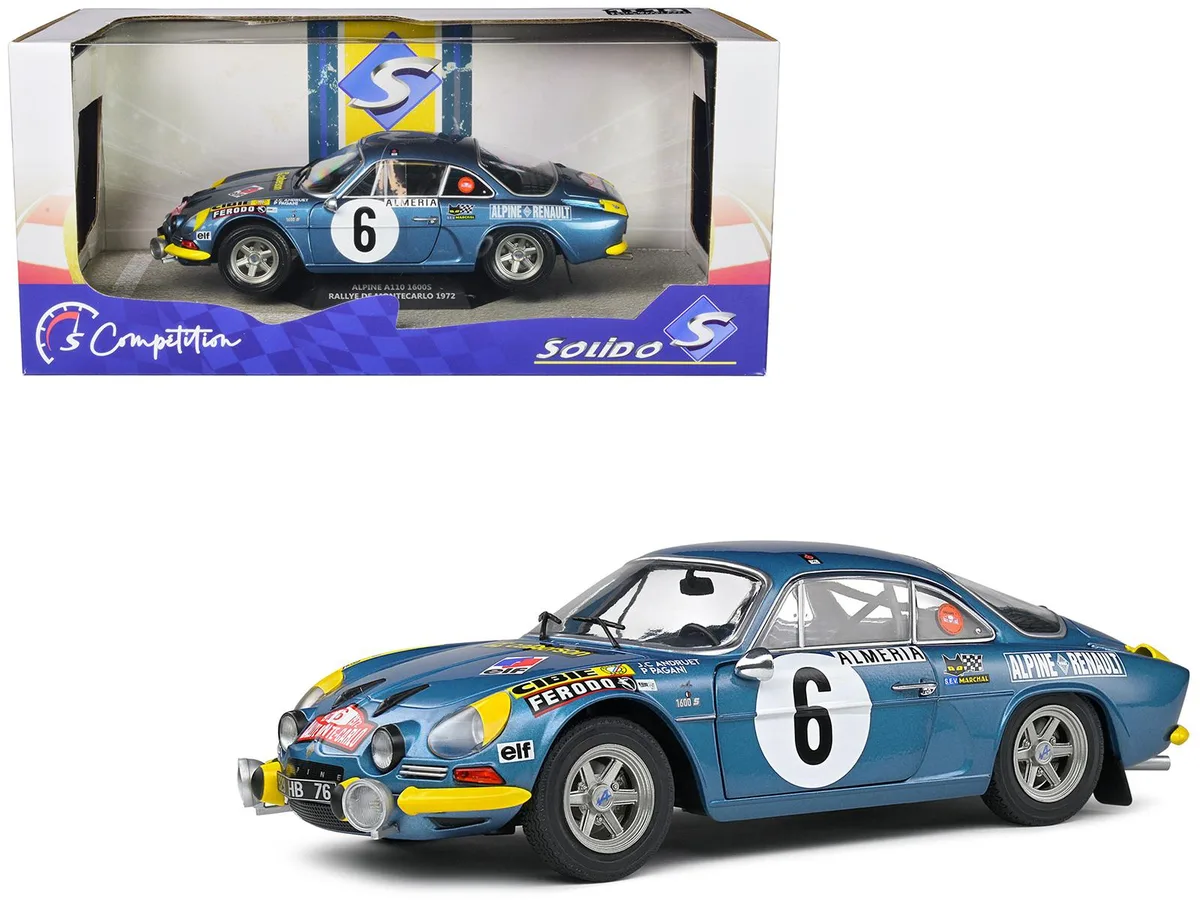 Solido Solido Alpine A110 1600S #6 Andruet-Pagani Rallye Montecarlo 1972 Competition 1/18 Diecast — product photo