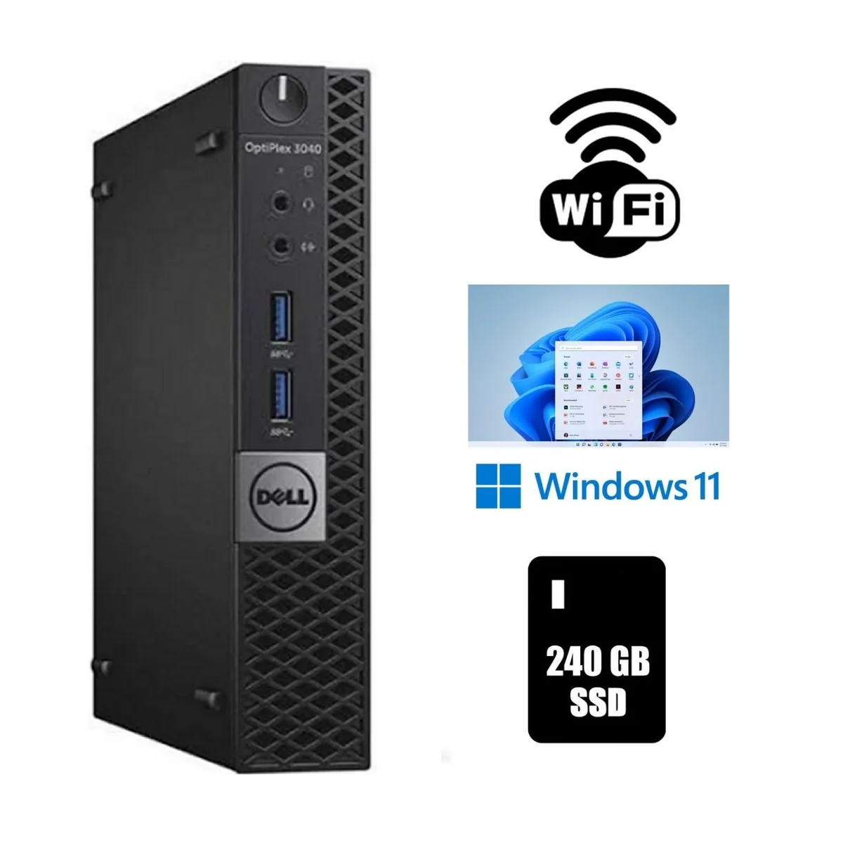 DELL DELL OptiPlex 3040 Micro desktop PC i3-6100T 16GB DDR3 240GB SSD Windows 11 Pro — product photo