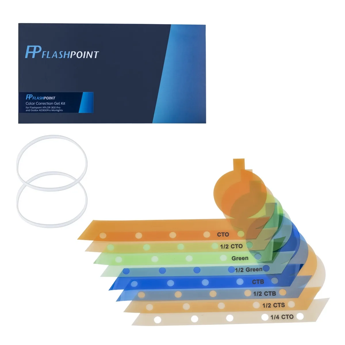Flashpoint Brand Flashpoint Color Correction Gel Kit for XPLOR300 Pro and Godox AD300 Pro studio — product photo