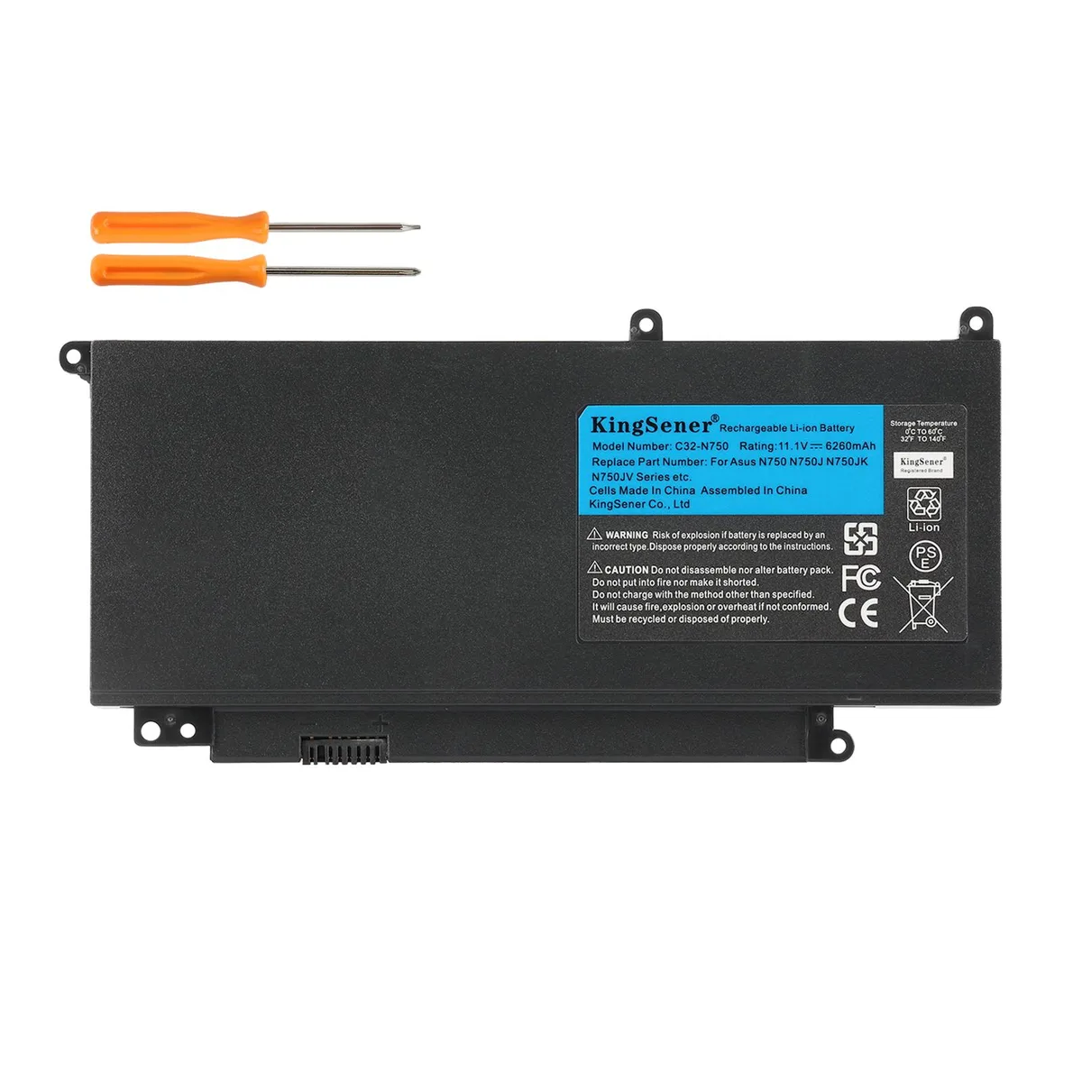 KingSener KingSener C32-N750 laptop battery 11.1V 6260mAh 69Wh — product photo