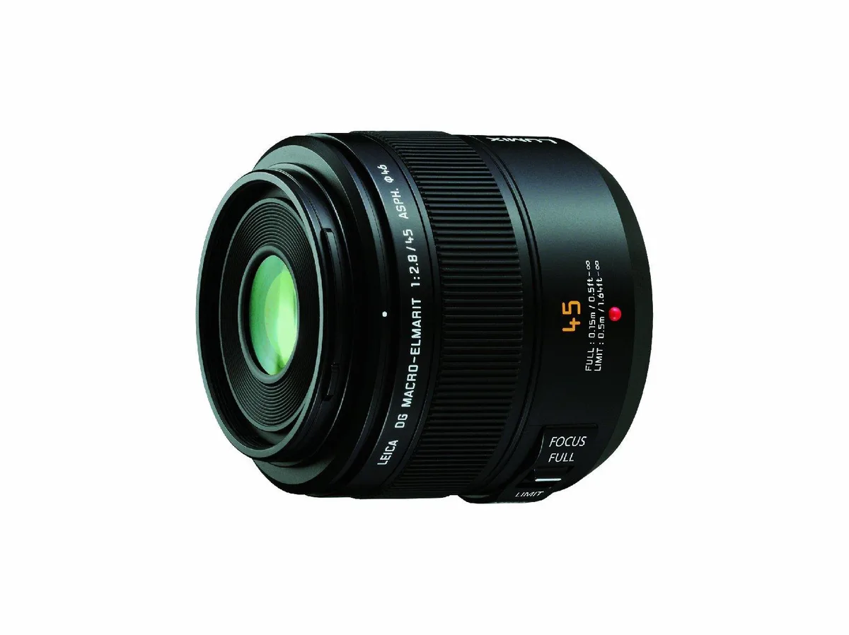 Panasonic Panasonic Lumix G Leica DG Macro-Elmar 45mm f/2.8 ASPH. camera lens — product photo