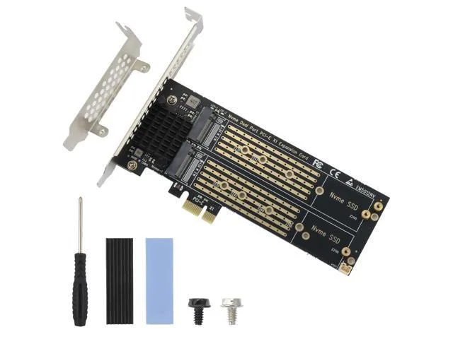 LORDWORLD LORDWORLD Dual M.2 NVMe to PCIe Adapter with Heatsink, Low Profile Bracket — product photo