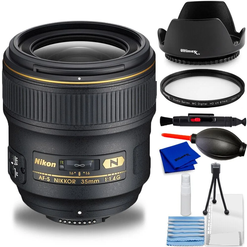 Nikon Global Nikon Global AF-S NIKKOR 35mm f/1.4G Lens 2198 7PC Accessory Bundle camera lens — product photo