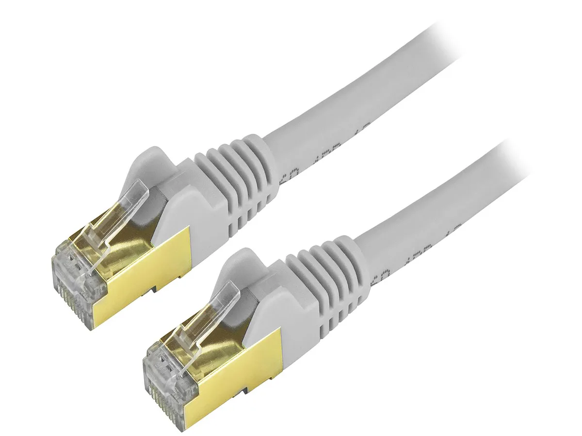 STARTECH STARTECH C6ASPAT12GR Cat6a shielded network ethernet cable 12 ft gray — product photo