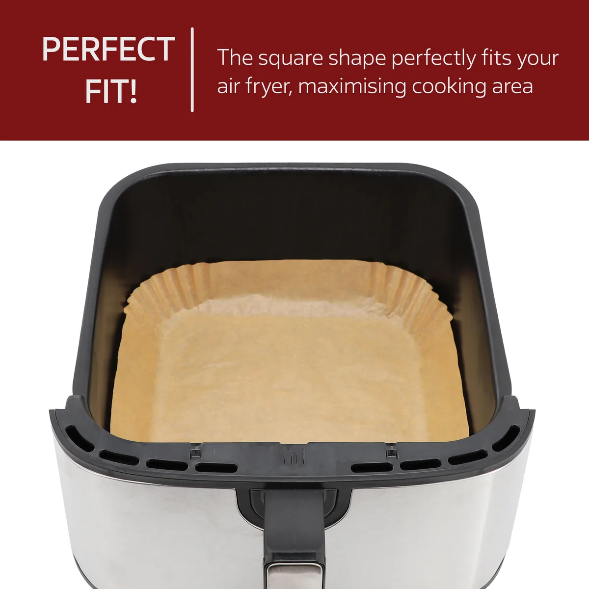 MegaChef MegaChef 125 Piece 7.8 Inch Square Air Fryer Parchment Liners 428°F — product photo