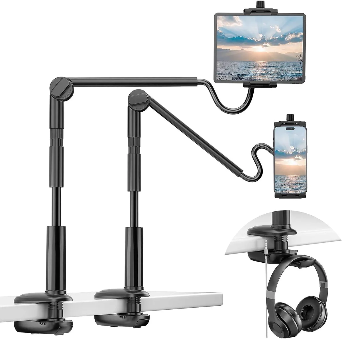 3DRose 3DRose Gooseneck Tablet Holder 4.7-12.9 inch 360 Adjustable Mount — product photo