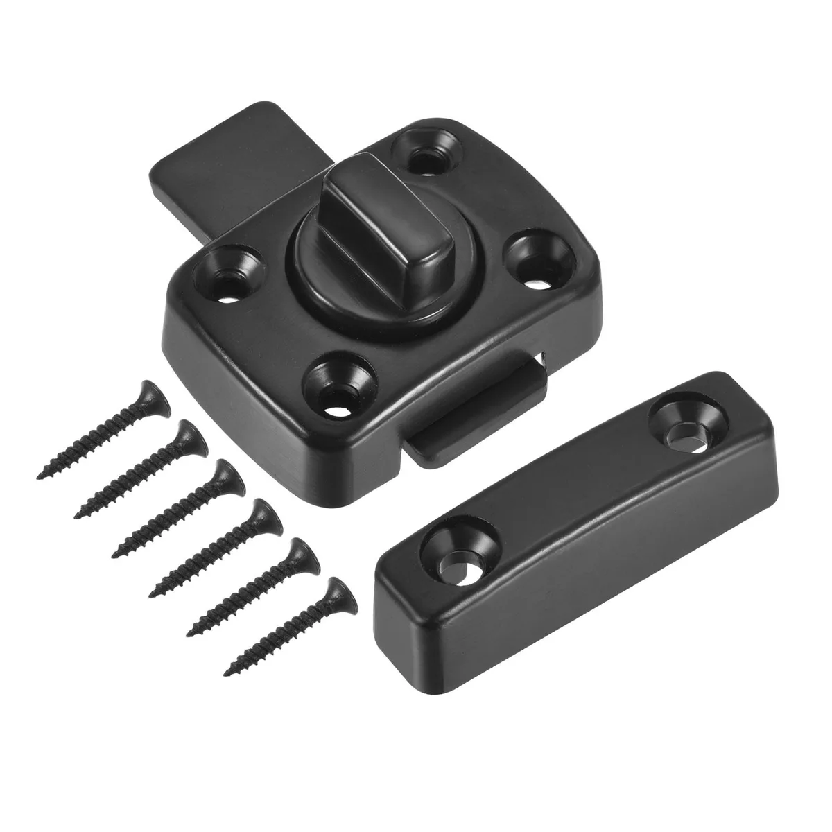 Unique-Bargains Unique-Bargains Swivel Bolt Latch 1.61" x 1.18" Black Zinc Alloy Door Lock — product photo