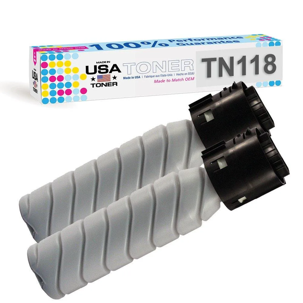 MADE IN USA TONER MADE IN USA TONER TN118 Compatible Black Toner Cartridge 2 Pack — product photo