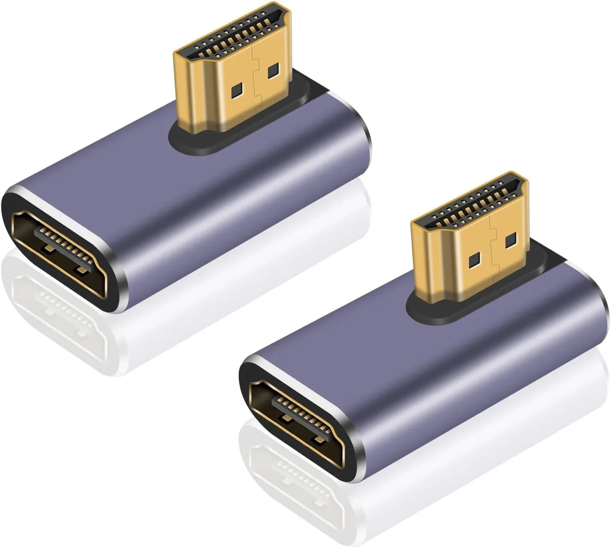FLEANE FLEANE HDMI 90 Degree Adapter 2.1 48Gbps 8K@60Hz 4K@120Hz 2-Pack — product photo