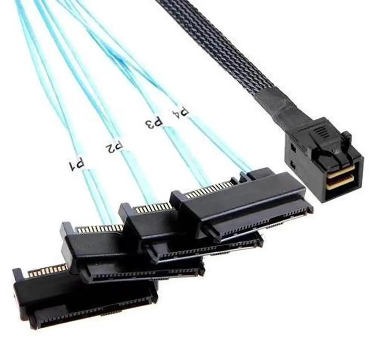 SMUGDESK SMUGDESK 1M (3.3FT) SFF-8643 to 4X SFF-8482 SAS Cable with SATA Power — product photo