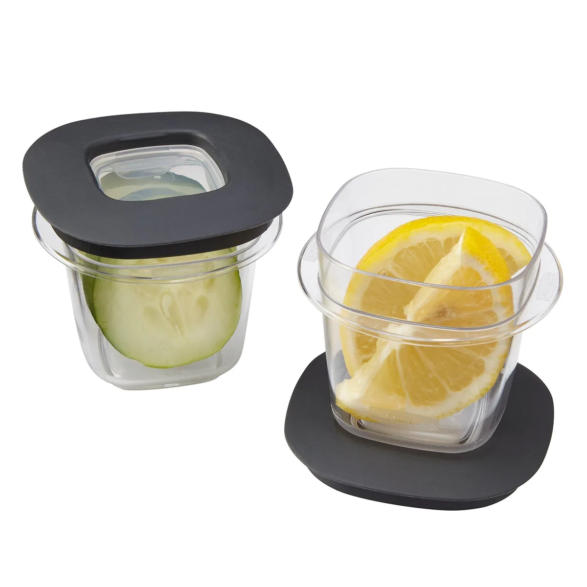 Two small red rectangular plastic containers with matching lids