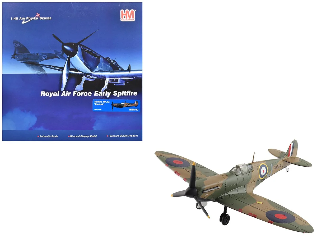Hobby Master Hobby Master Supermarine Spitfire Mk.1a "J/P9374, Dunkirk" 1/48 Diecast hobby collectible — product photo