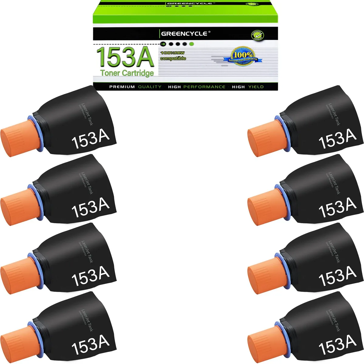 GREENCYCLE GREENCYCLE 153A Black Toner Reload Kit 8 Pack 2500 pages — product photo
