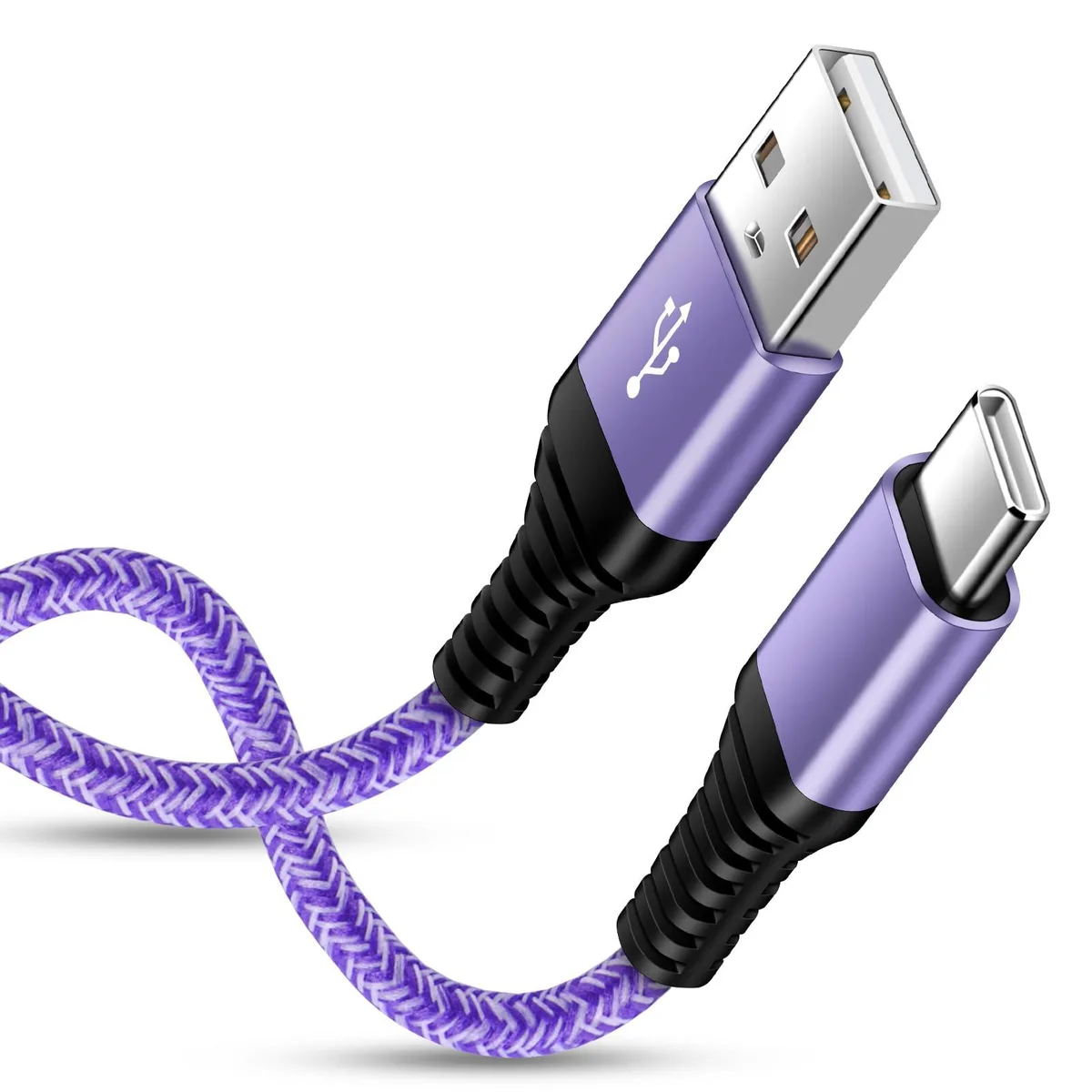 No Sew No Sew USB A to USB C cable 6 ft 3.1A 480 Mbps braided blue — product photo