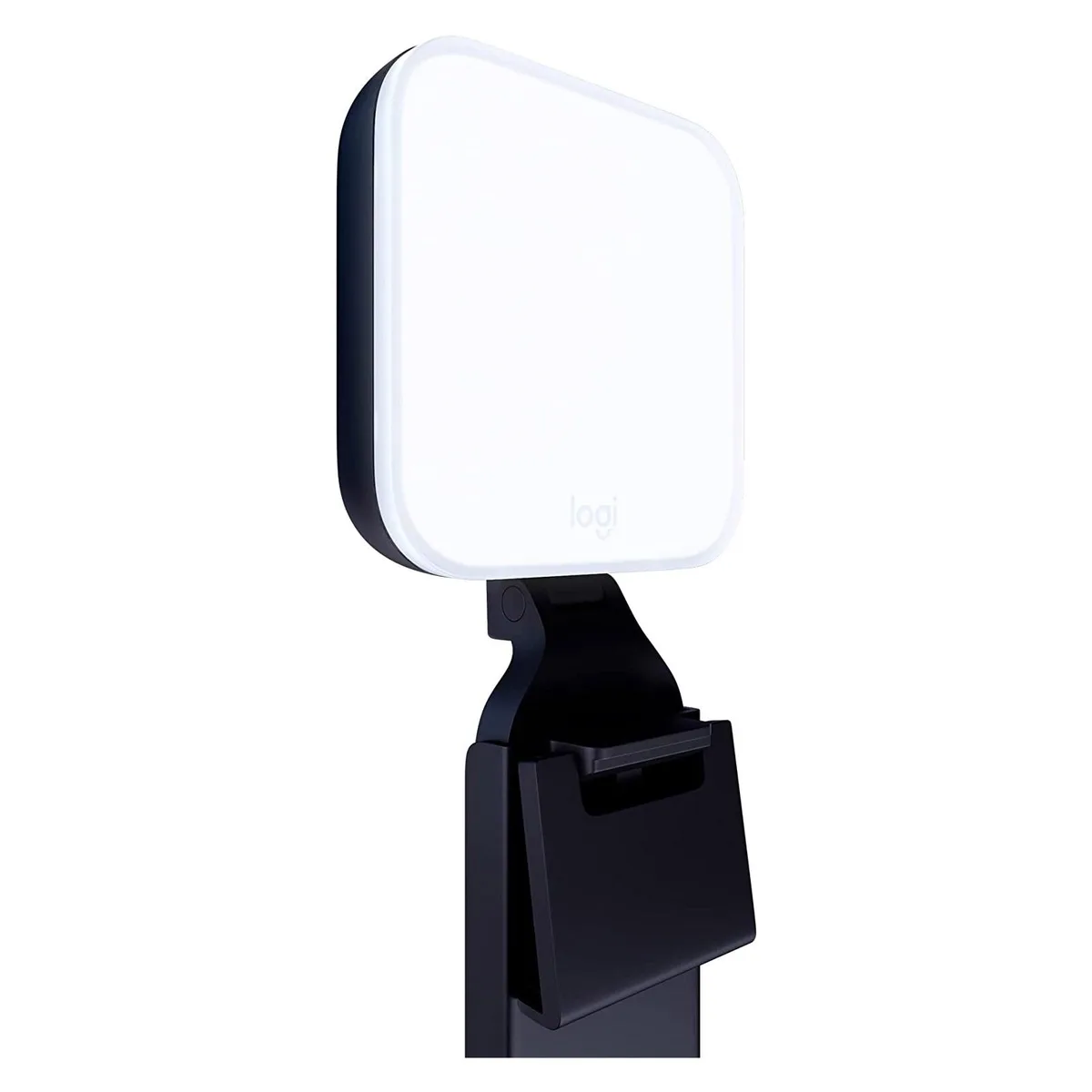 Compact rectangular LED panel with edgeless diffuser and three-way monitor mount
