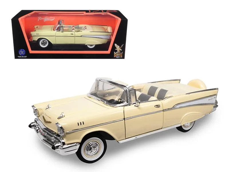 ROAD SIGNATURE ROAD SIGNATURE 1957 Chevrolet Bel Air Convertible Cream 1/18 Diecast Model Car — product photo