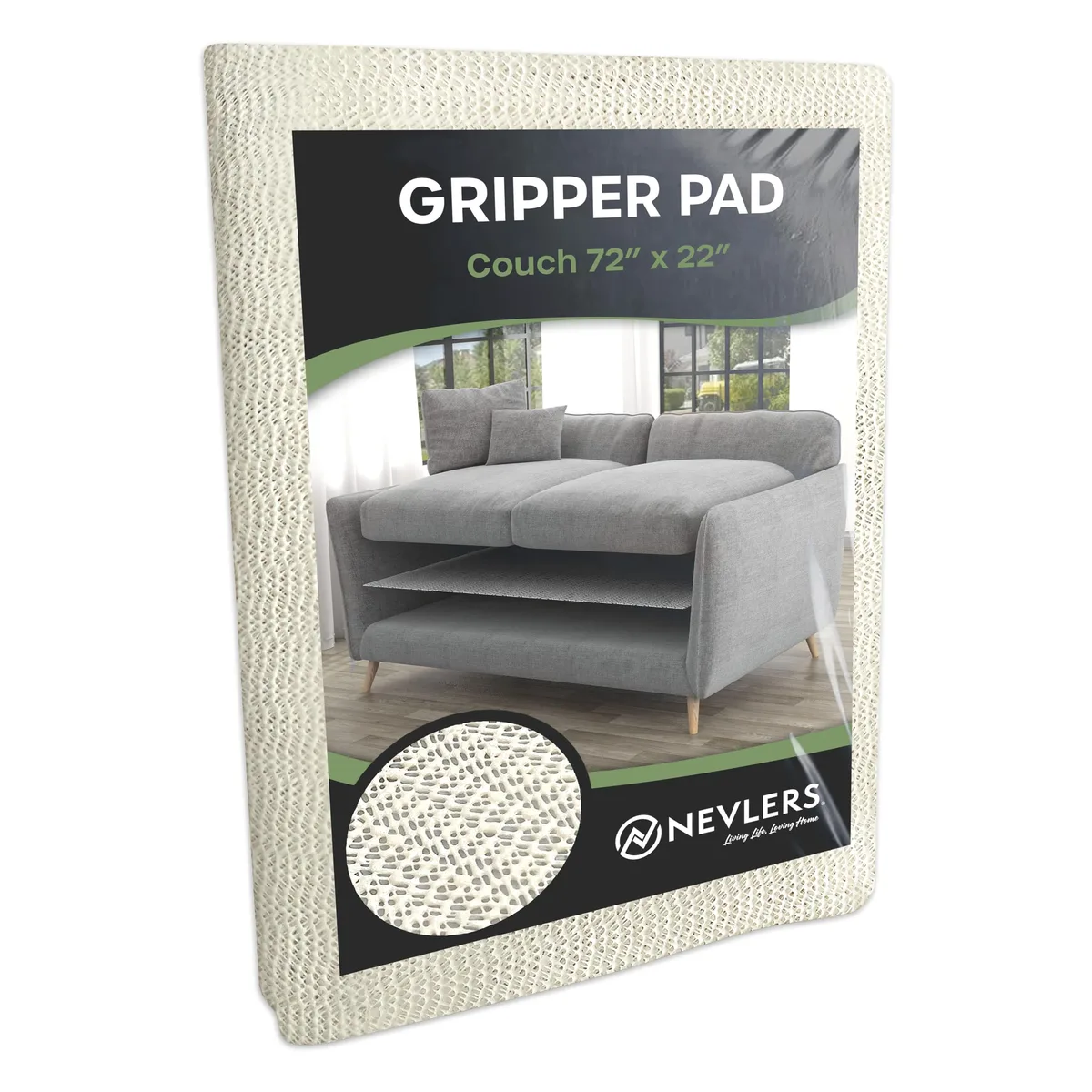 White open-weave PVC foam grip pad, 22 by 72 inches, rectangular, lightweight