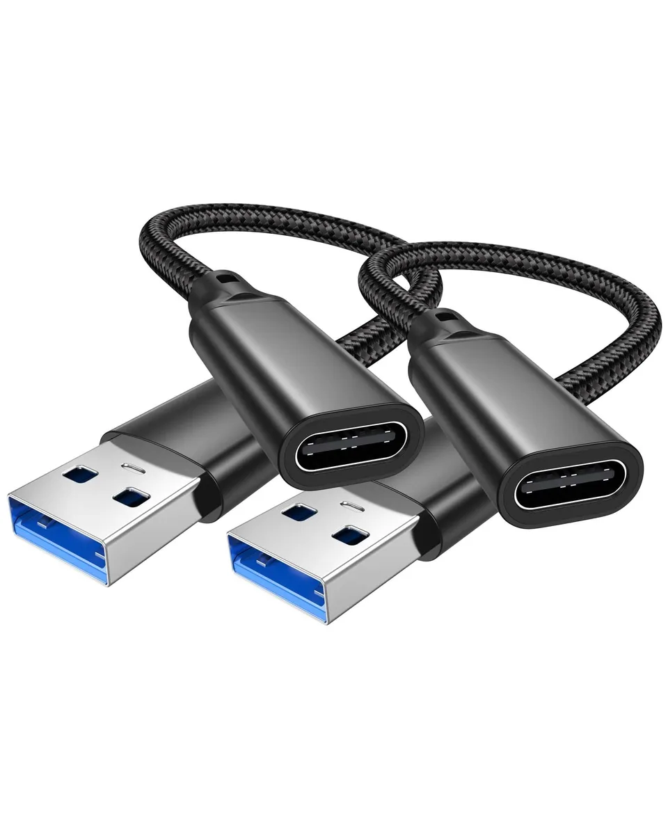  IOGEAR ADpate004r USB C Female to USB A Male Cable 6in 10Gbps 2-Pack — product photo