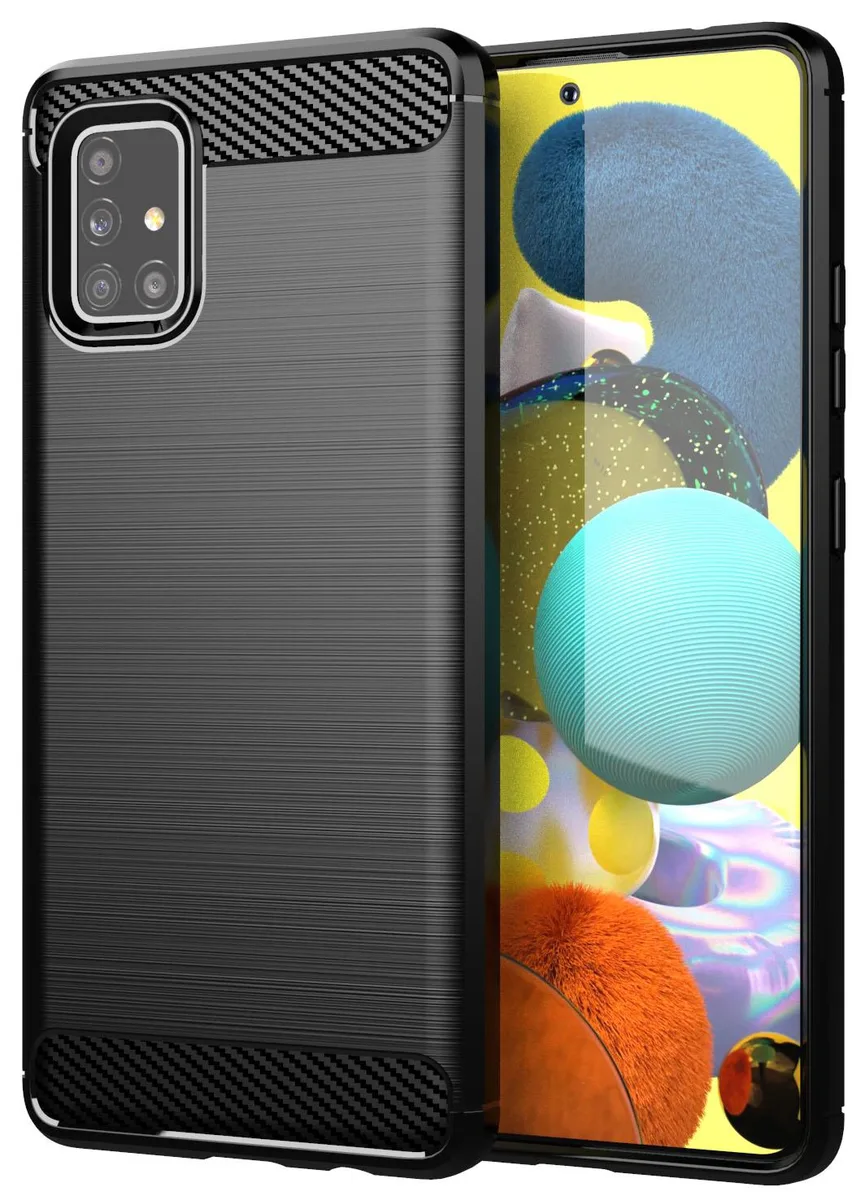 Nakedcellphone Nakedcellphone Flexible Carbon Fiber Pattern Case Cover for Samsung Galaxy A51 5G UW — product photo