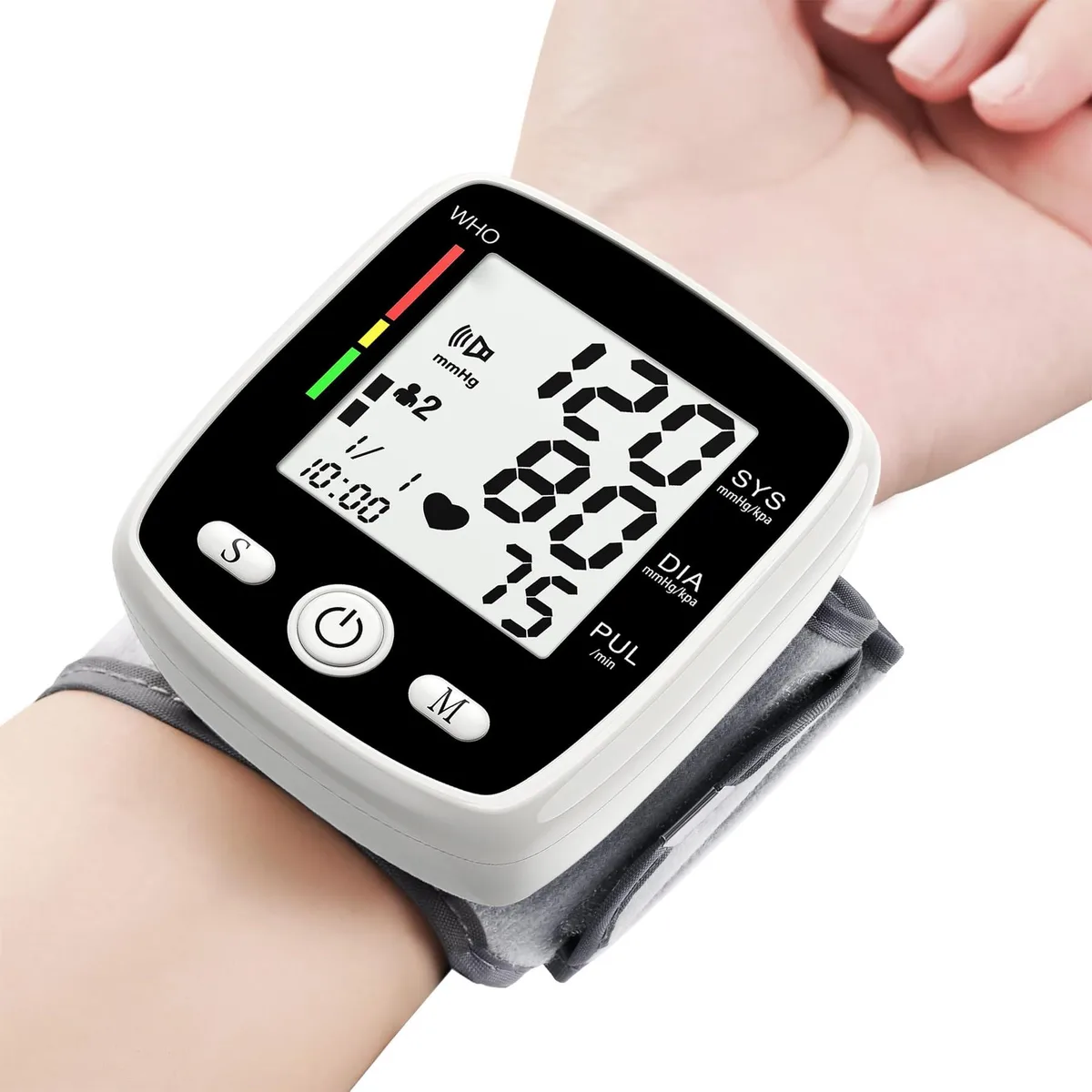 STMITE STMITE CK-W355 Wrist Blood Pressure Monitor 5.3-7.7 in 180 Memory USB Charging Black — product photo