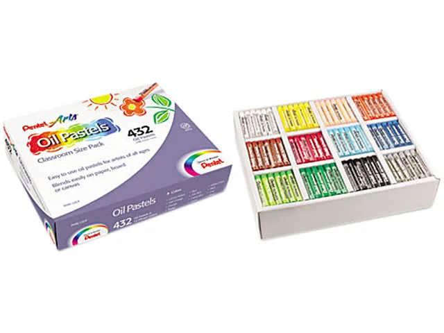 Pentel of America, Ltd. Pentel of America, Ltd. PHN12CP Oil Pastels Class Pack 432 count 2.38" x .38" 12 colors 36 each — product photo