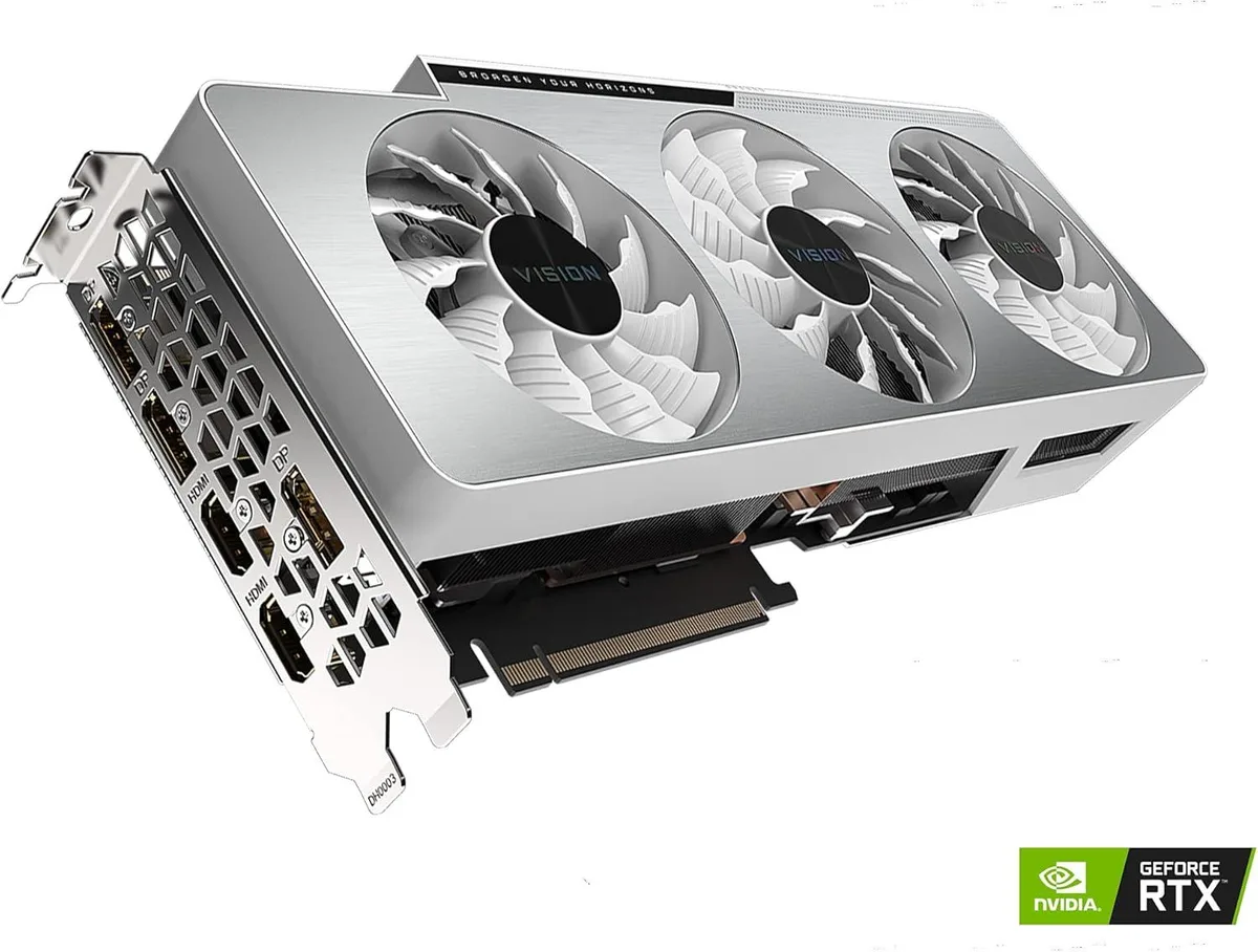 GIGABYTE GIGABYTE GeForce RTX 3080 Ti Vision OC White 12GB GDDR6X graphics card — product photo