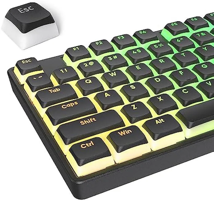 TAURKENAM TAURKENAM Pudding Keycaps Double Shot PBT XDA Profile 117-Key Set Black — product photo