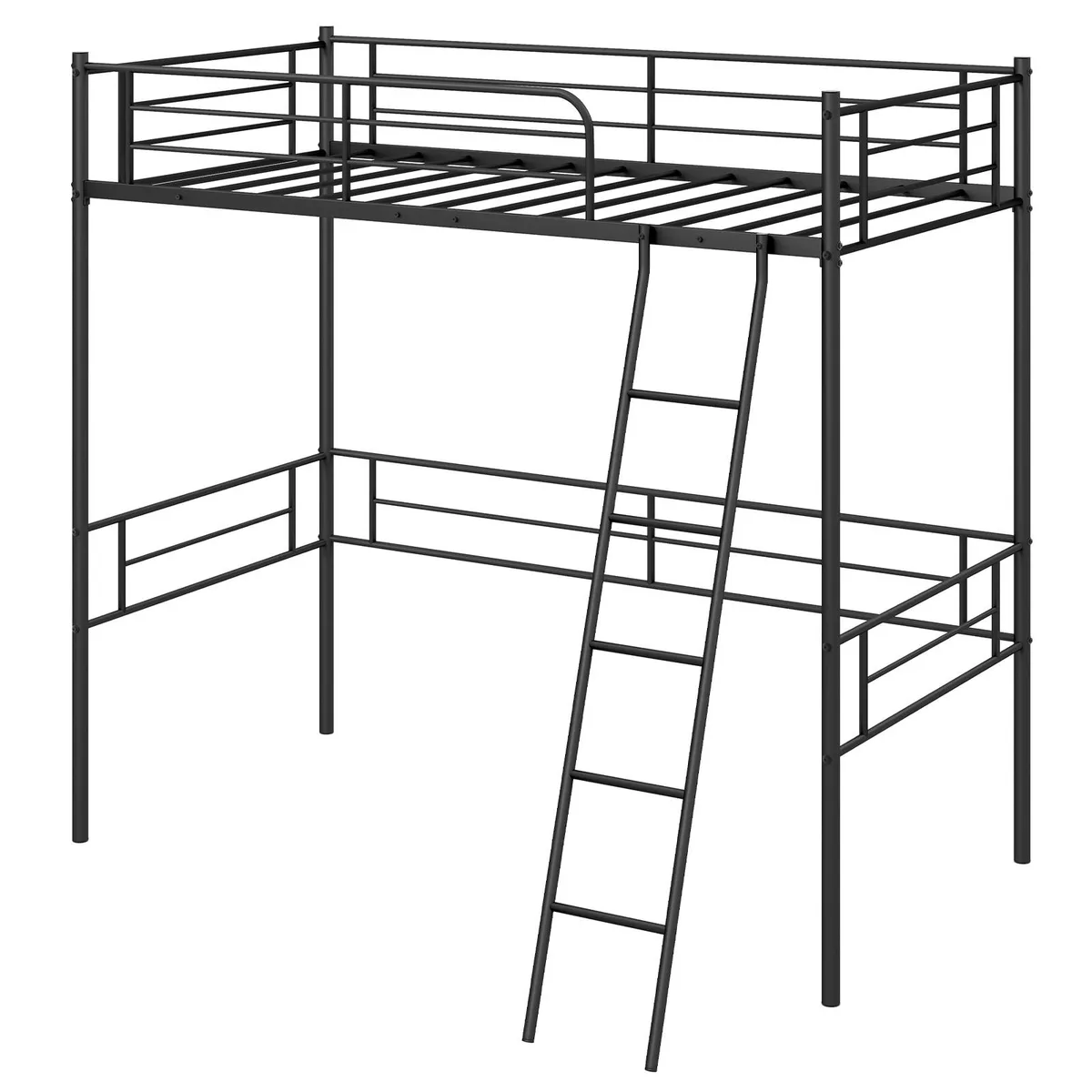 SlickBlue SlickBlue Twin Loft Bed Metal Frame Black 77.5" x 40" x 73" 330 lbs — product photo