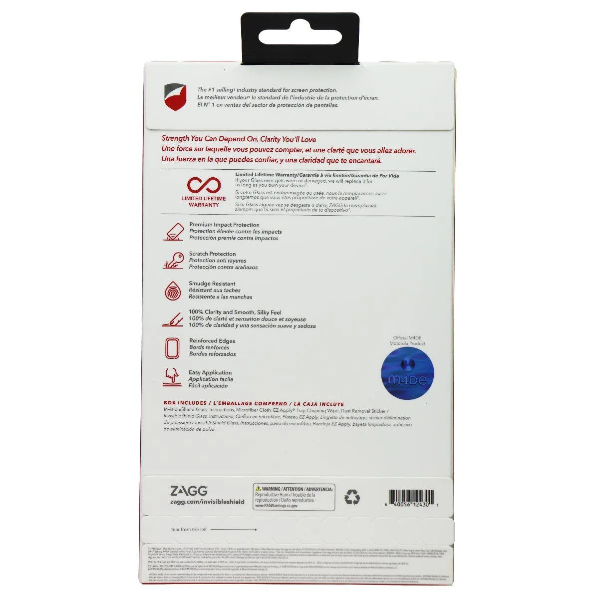 ZAGG ZAGG Invisible Shield Glass Screen Protector Motorola One Hyper Clear — product photo