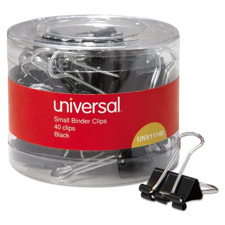 United General Supply Co Inc United General Supply Co Inc Universal Small Binder Clips Black 40/Pack — product photo