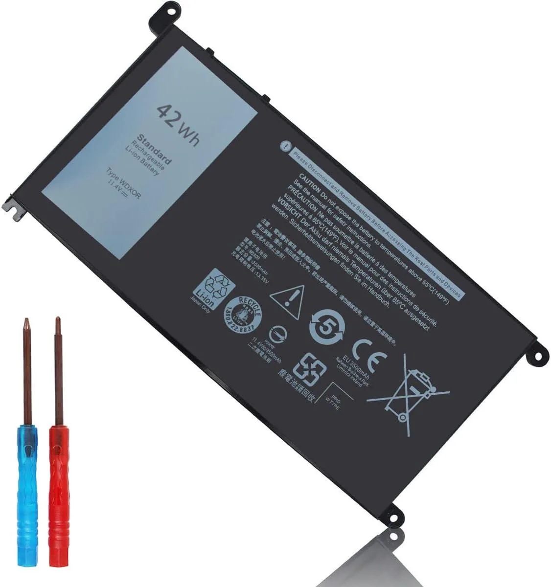 PISKEKAT PISKEKAT 42Wh WDX0R laptop battery 11.4V 3-cell — product photo