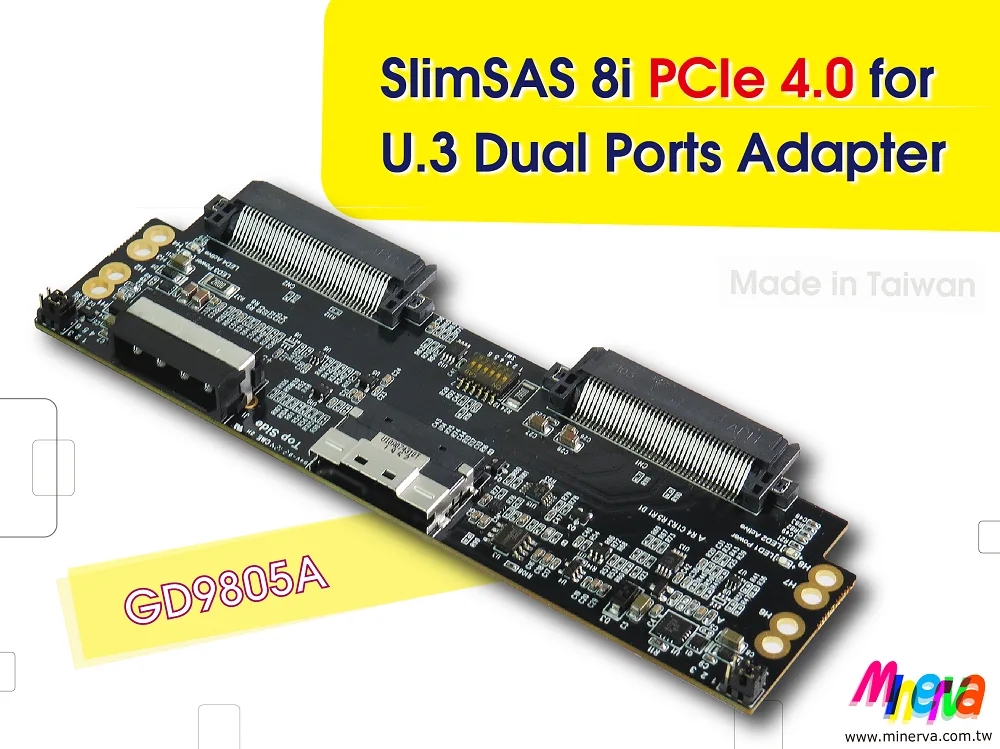 Innocard Innocard GD9805A SlimSAS 8i to U.3 dual port gender changer — product photo