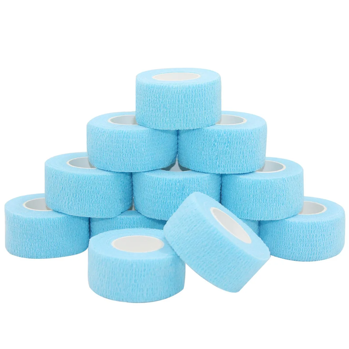 COMOmed COMOmed Self-Stick Cohesive Bandage Latex Light Blue 12 Rolls First Aid — product photo