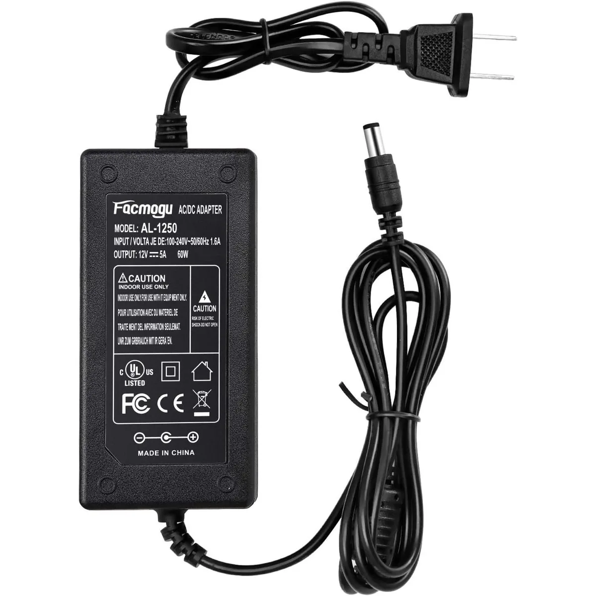  Dell AL-1250 12V 5A 60W power adapter — product photo
