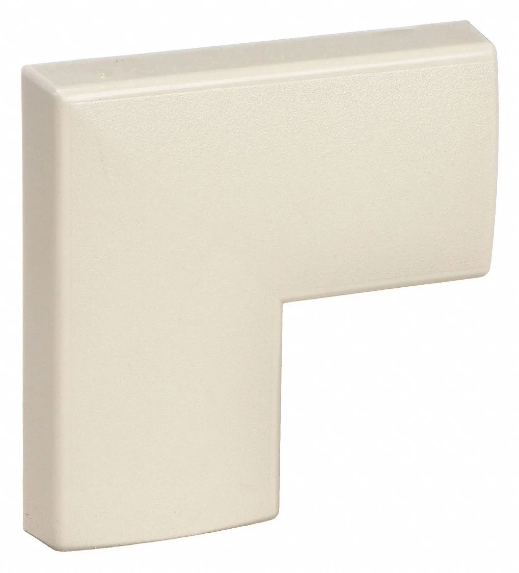 Ivory PVC flat elbow fitting with 90-degree snap-on design for raceway corner turns