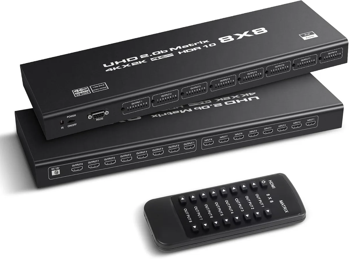 LUOM LUOM OZJ8 8x8 HDMI Matrix Switch 4K 60Hz 18Gbps — product photo