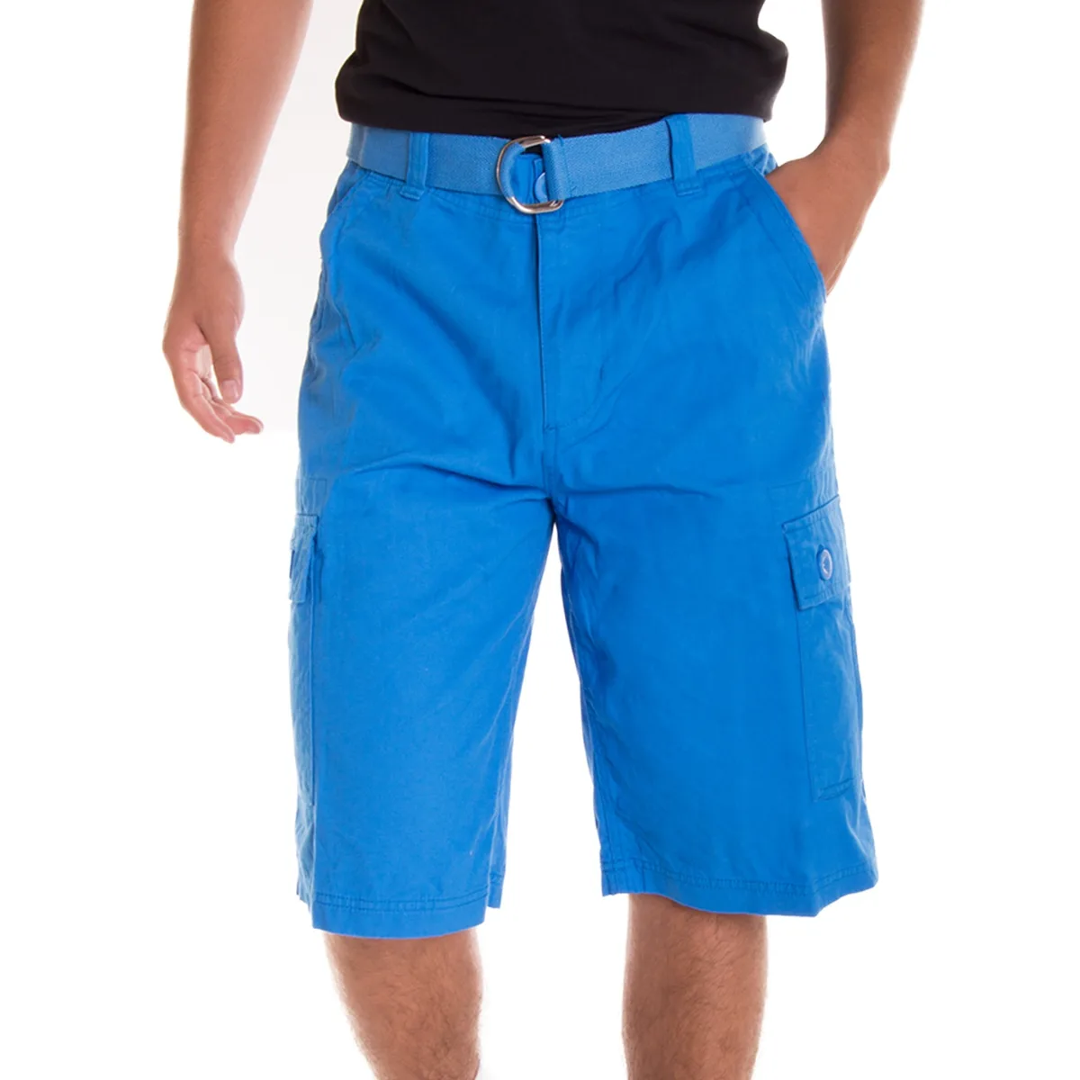 Altatac Altatac OTB1071 Men's Cargo Shorts Sky Blue Size 36 12" Inseam 100% Cotton — product photo