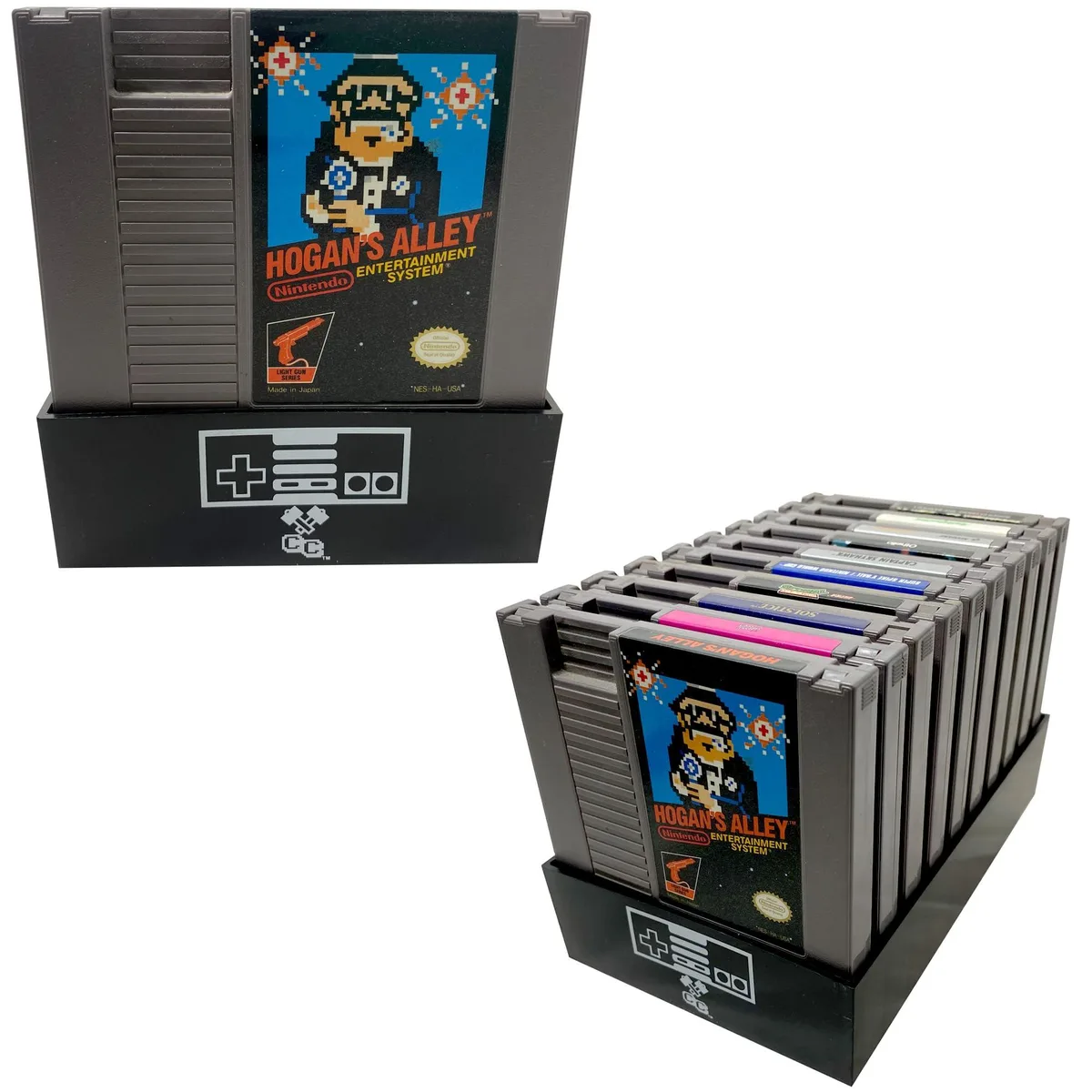 NES Compatible Cartridge Holder, Black, Holds 10 Games — product photo