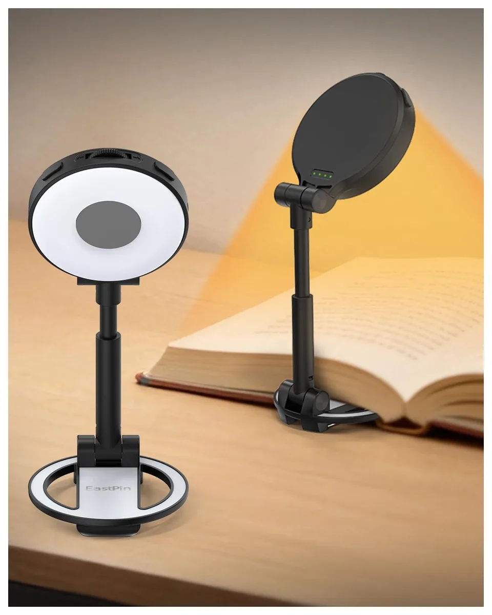Clip-on book light with flexible neck, 18 LEDs, USB-C rechargeable