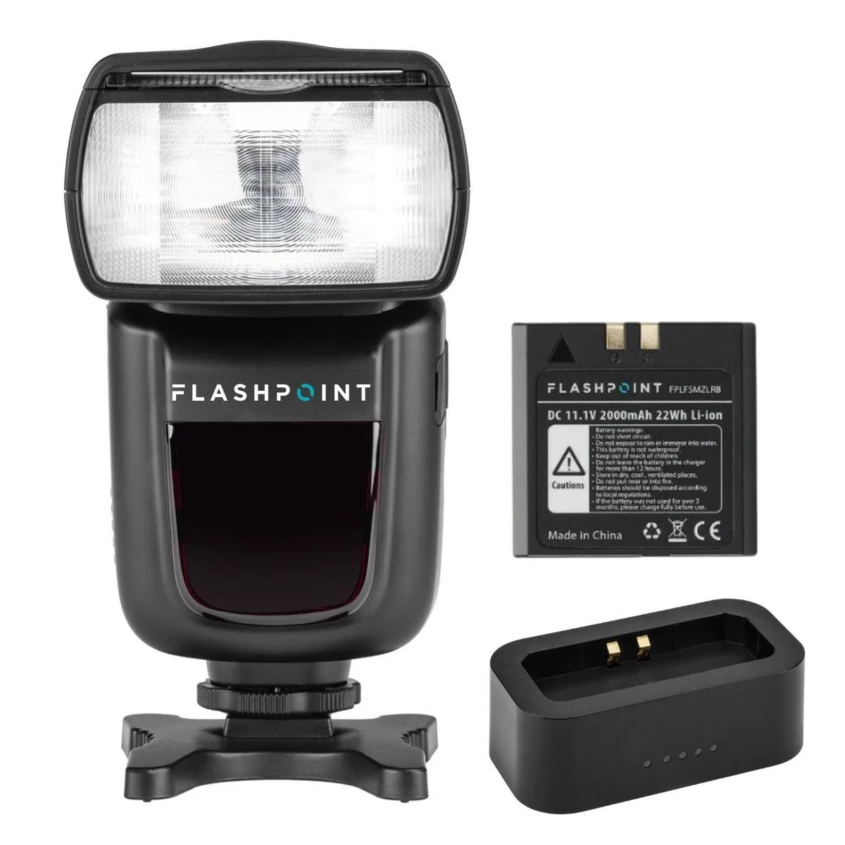 Flashpoint Brand Flashpoint Brand Zoom Li-ion Manual R2 V850II Speedlight 60m GN 1.5s recycle 11.1V 2000mAh USB charger — product photo