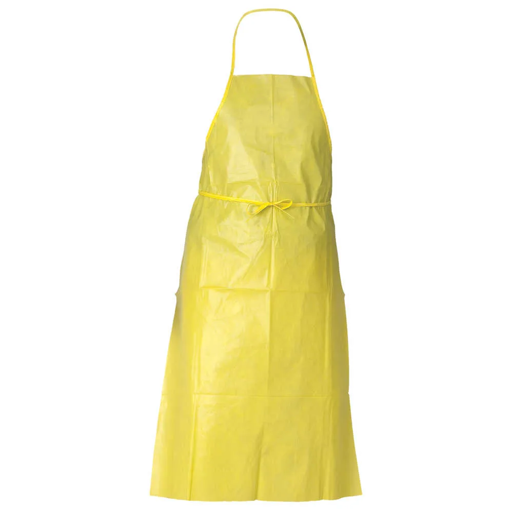 Kimberly Clark KIMBERLY-CLARK 97790 KleenGuard A70 Chemical Spray Apron Yellow 100/Carton 1.5 mil 44 in — product photo