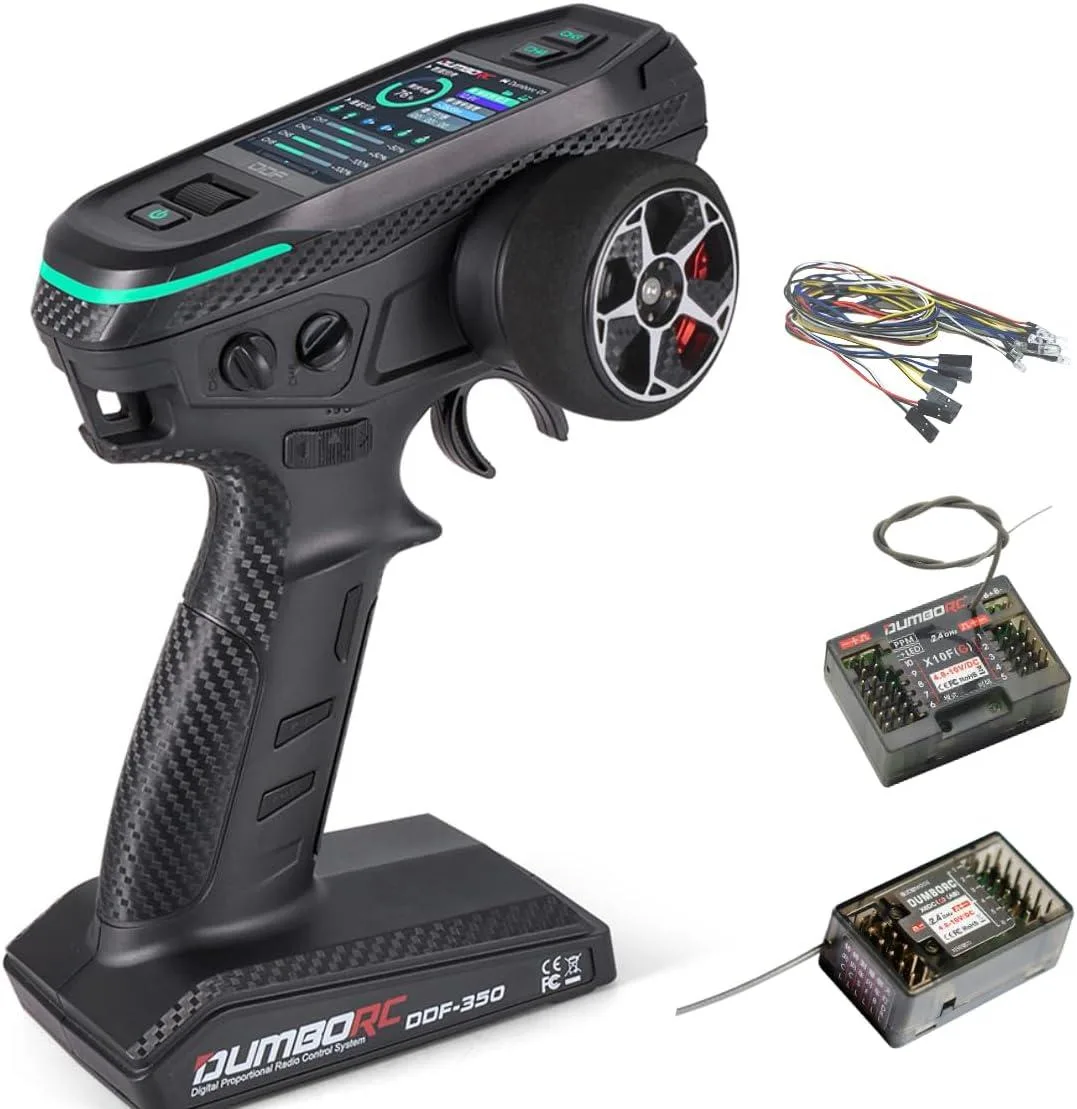 usbroway usbroway 10 Channel RC Transmitter DDF-350 with X10FG X6DCG Receiver 1 Lights HD Screen — product photo