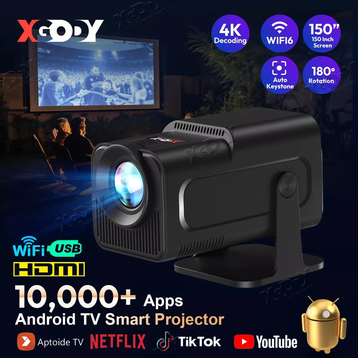 NShi NShi HY320 4K Native 1080P business projector — product photo