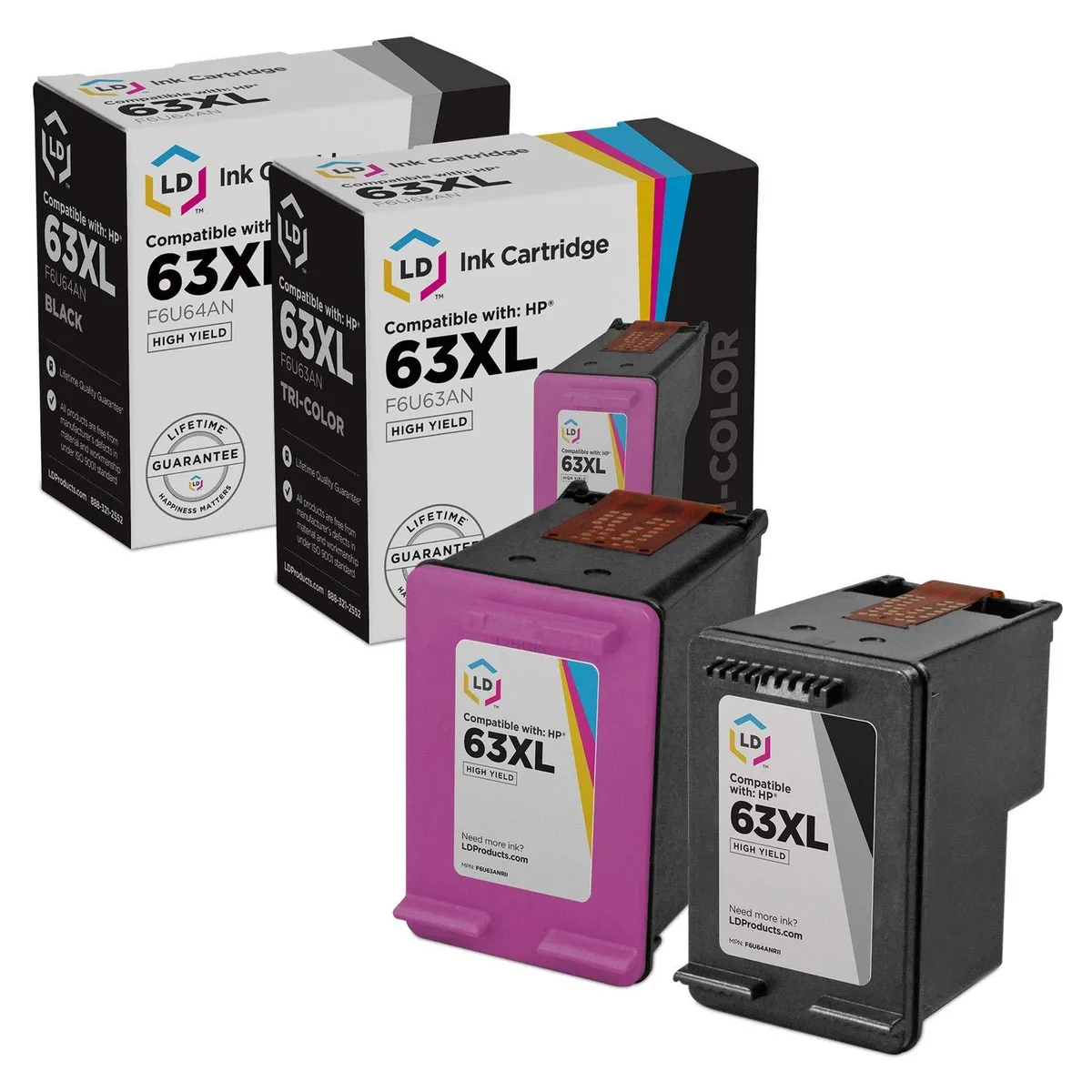 LD Products LD Products HP 63XL Ink Cartridge 2-Pack Black Color — product photo