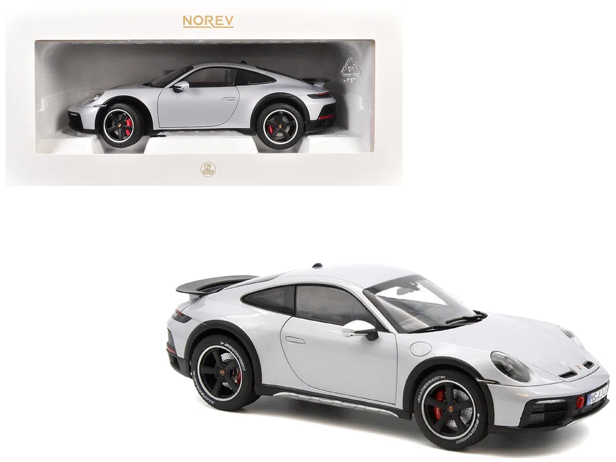 Norev Norev 2023 Porsche 911 Dakar Ice Gray Metallic 1/18 Diecast hobby collectible — product photo