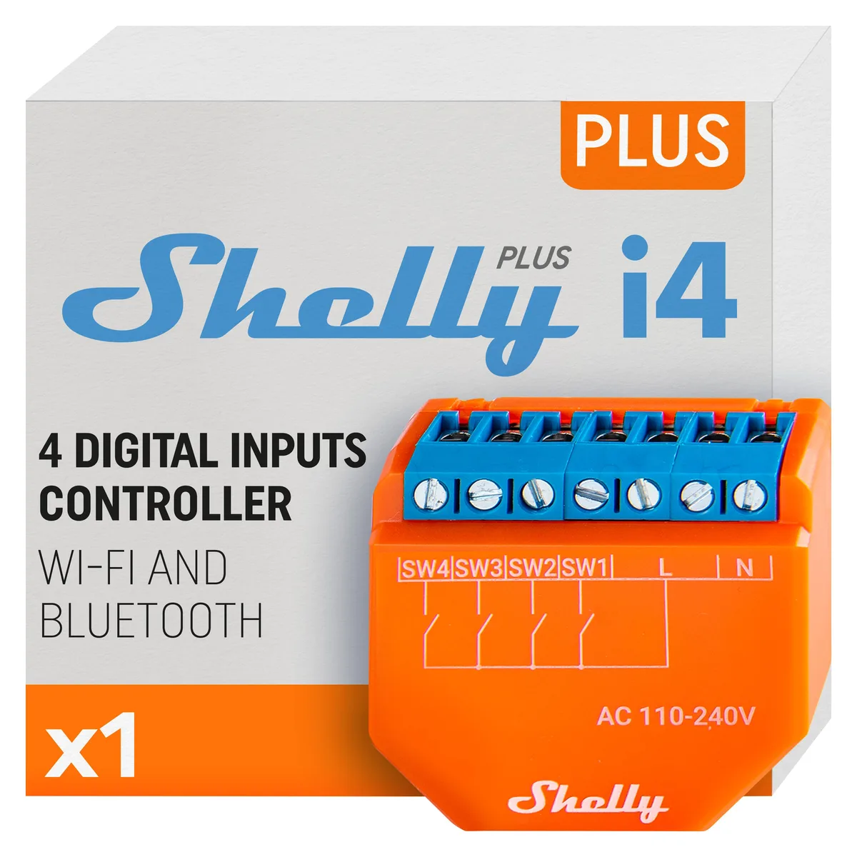 Shelly Shelly Plus i4 Smart Controller 4 Inputs 16 Actions — product photo