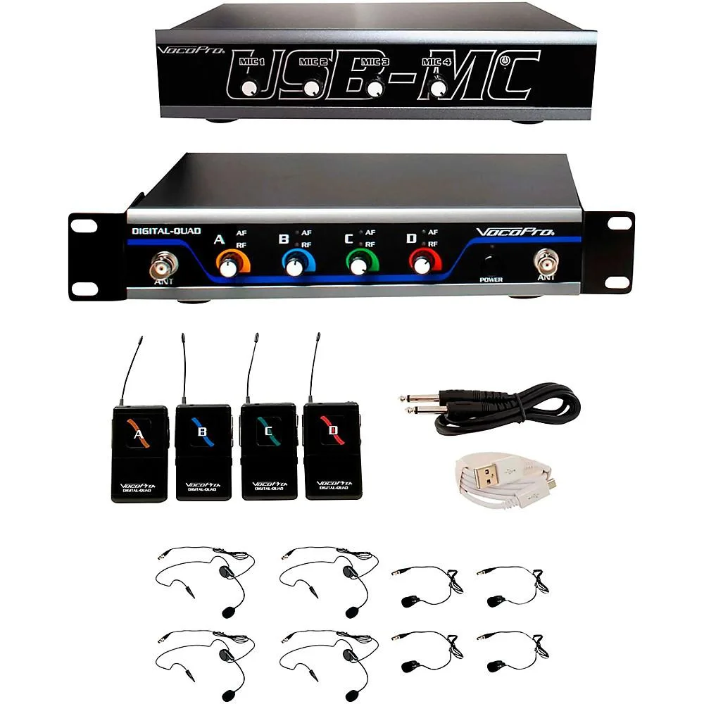 VocoPro VocoPro USBPLAY4 4-channel wireless microphone USB interface — product photo